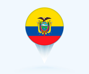 Map pointer with flag of Ecuador.