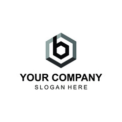 Fototapeta premium Modern letter b cube logo design vector