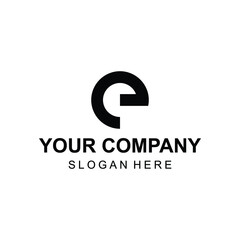 Abstract simple letter E logo design vector