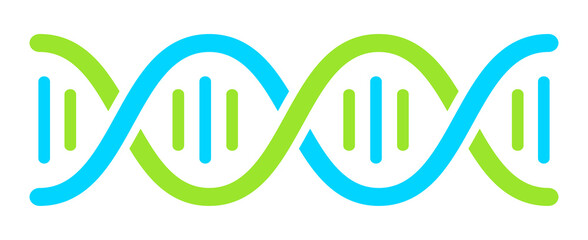 Dna genetic icon, helix vector pictogram