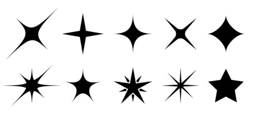 Star sparkle icon, shiny light effect