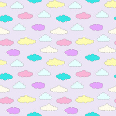 Cloud seamless pattern in pastel color