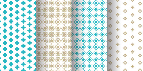 Abstract geometric square and floral pattern collection