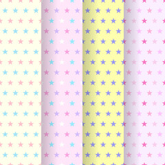 star pastel color seamless pattern collection