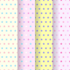 star pastel color seamless pattern collection