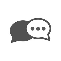 Speech bubble black vector icon set. Chat balloon, contact filled icons.