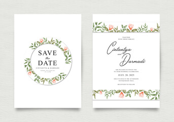 Beautiful wedding invitations with watercolor florals