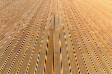 Natural wooden flooring, larch planks perspective