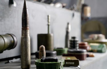 Lots of shells and rockets of war in Ukraine. Grenades, ATGMs, cruise missiles. Anti-personnel mine. Territory cleared. Demining by troops of the territory.