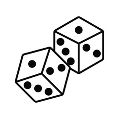 Dice cube icon, casino game color editable