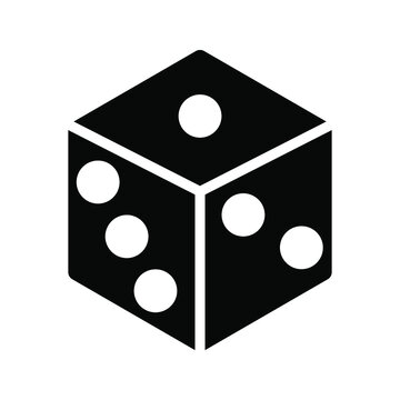 recommend clip art: Dice cube icon, casino game color editable