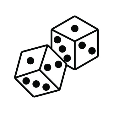 recommend clip art: Dice cube icon, casino game color editable