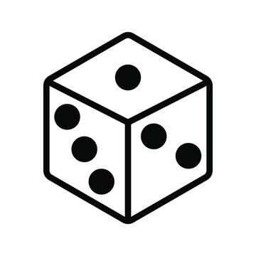 recommend clip art: Dice cube icon, casino game color editable