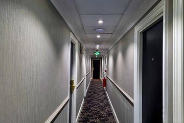 View of the modern small corridor in the building.