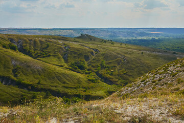 Chalk mountains, protected area near Svyatogorsk, Ukraine.