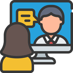 Video Call Interview Icon