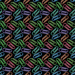 School seamless paper clip pattern for fabrics and packaging and linens and kids and wrapping paper and office
