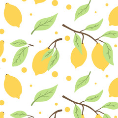 Pattern with lemons.Seamless pattern with lemon glows. Vector illustration.Pattern with fruits.