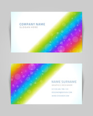 Fototapeta premium Minimalist Business Card Design Template. Modern Creative and Clean Corporate Design. Vector Illustration. Front and Back Sides with Colorful Abstract Background