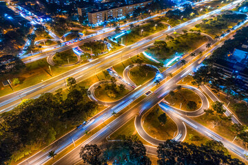 Brasília vista de cima luzes ruas