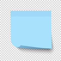 Vector illustration of empty blue sticky note