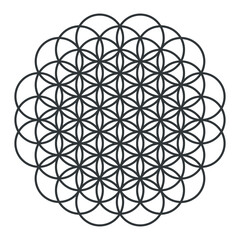 The Flower of Life is one of the basic sacred geometry shapes. Seven overlapping circles that build outward, forming a flower-like pattern. Perfect for laser cutting, engraving, printing