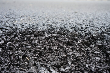 The blur of the asphalt road