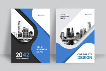 City Background Business Book Cover Design Template - obrazy, fototapety, plakaty