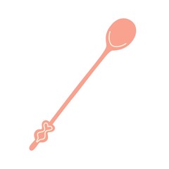 Long handle spoon. Vector illustration.