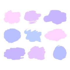 set of vector isolated blot purple pink background spot
