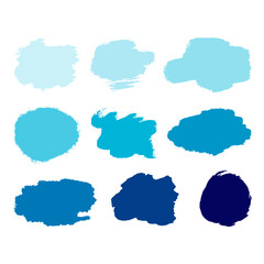 set of vector isolated blot light dark blue background spot