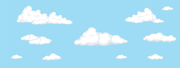 Fototapeta Horizontal sky with cloud background obraz
