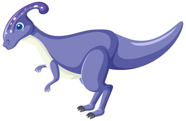 Obraz na płótnie Canvas Cute Parasaurolophus Dinosaur Cartoon