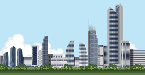 Fototapeta premium City skyscraper buildings background