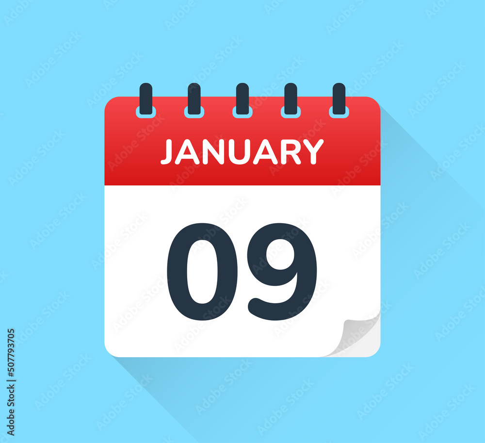 Poster january 09 calendar - schedule an appointment vector design template