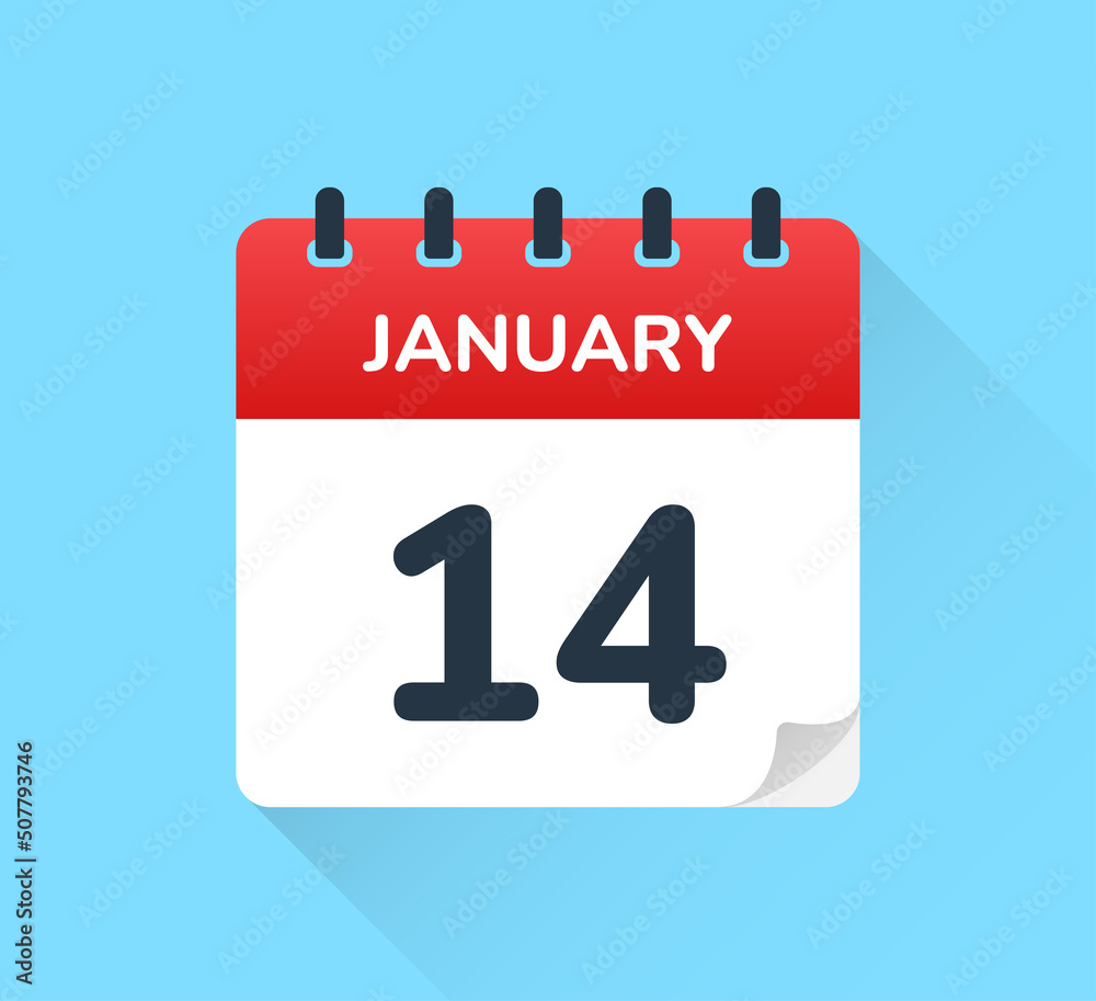 Poster january 14 calendar - schedule an appointment vector design template