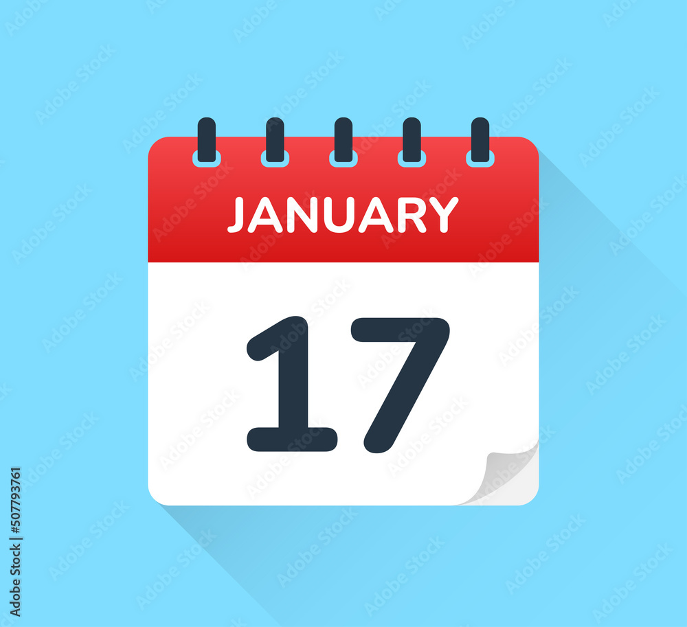 Poster january 17 calendar - schedule an appointment vector design template