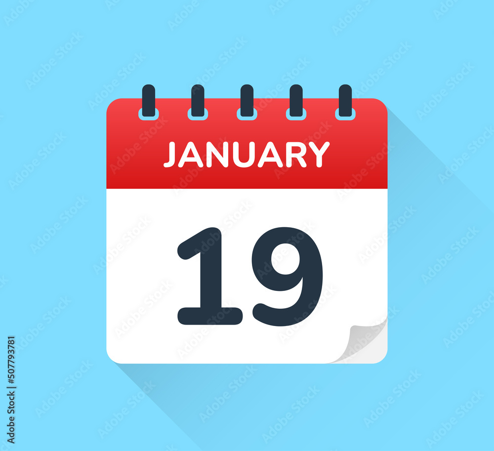 Poster 19 january calendar - schedule an appointment vector design template