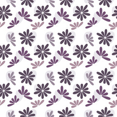 Fototapeta na wymiar Flower vector ornament. Abstract doodle floral seamless pattern. Summer holiday backdrop illustration. Wallpaper, fabric, textile, clothes print, wrapping paper or package design.