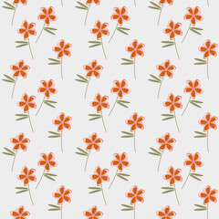 Summer floral graphic seamless pattern. Flat doodle flower vector ornament wallpaper. Abstract holiday backdrop illustration. Design for fabric, textile, clothes print, wrapping paper or package.