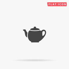 Teapot flat vector icon