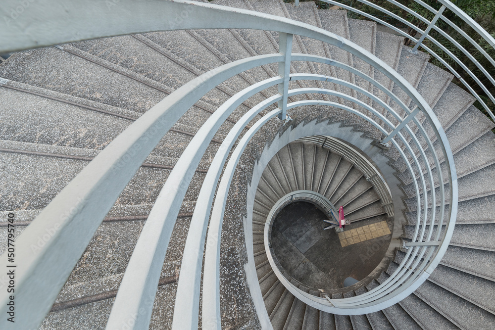 Poster spiral staircase. modern architecture background
