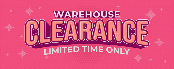 Warehouse clearance sale pink banner template - obrazy, fototapety, plakaty