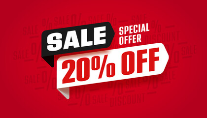 Twenty percent off sale special offer event - obrazy, fototapety, plakaty