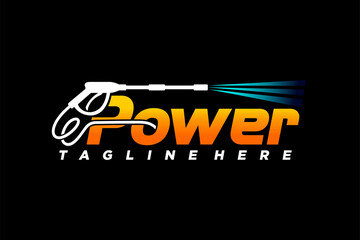 Power Wash lettering logo, power wash logo