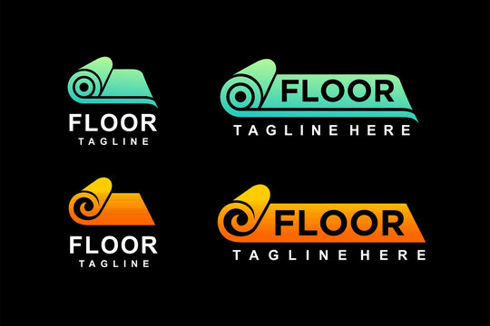 Carpet Roll Logo With Floor Lettering Concept