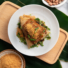 Vegetable zongzi. Vegetarian rice dumpling for Duanwu Dragon Boat Festival food.