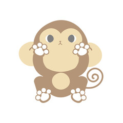the cute animal pet monkey, flat vector illustration cartoon character costume design isolate