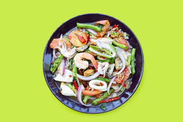 Thai spicy salad with seafood