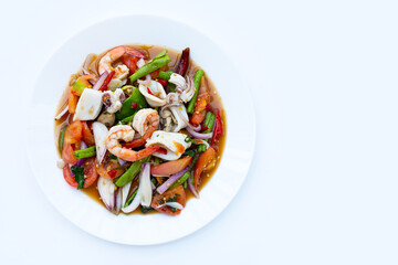 Thai spicy salad with seafood